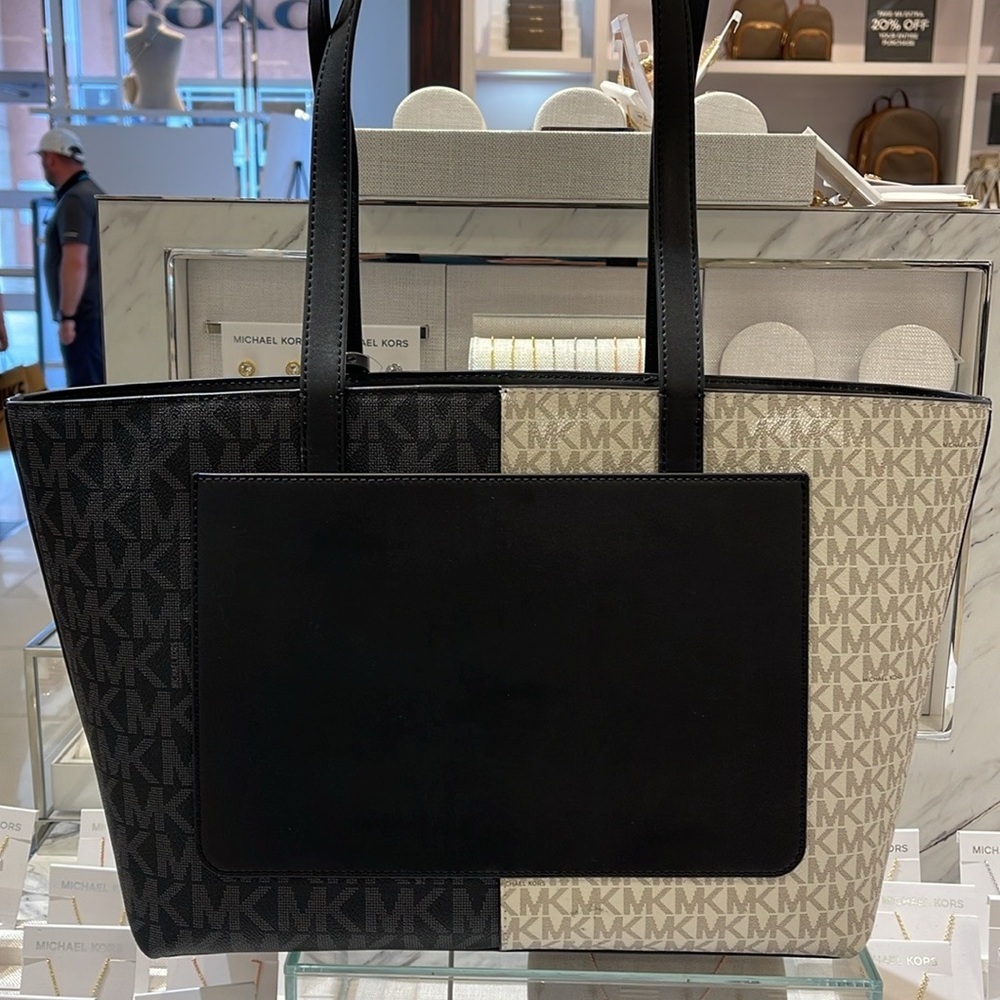 Michael Kors Jet Set Medium Two-Tone Logo Tote Shoulder Bag
BLACK COMBO NWT - Picture 7 of 16